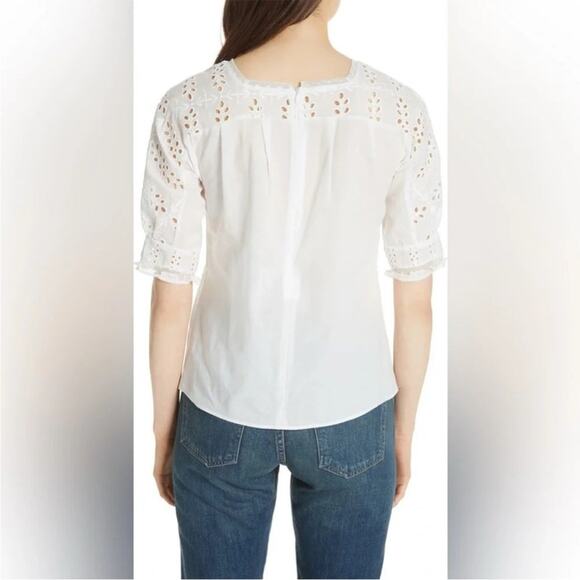 NWT New Maje Loody Eyelet Top in White Size L - Picture 4 of 10